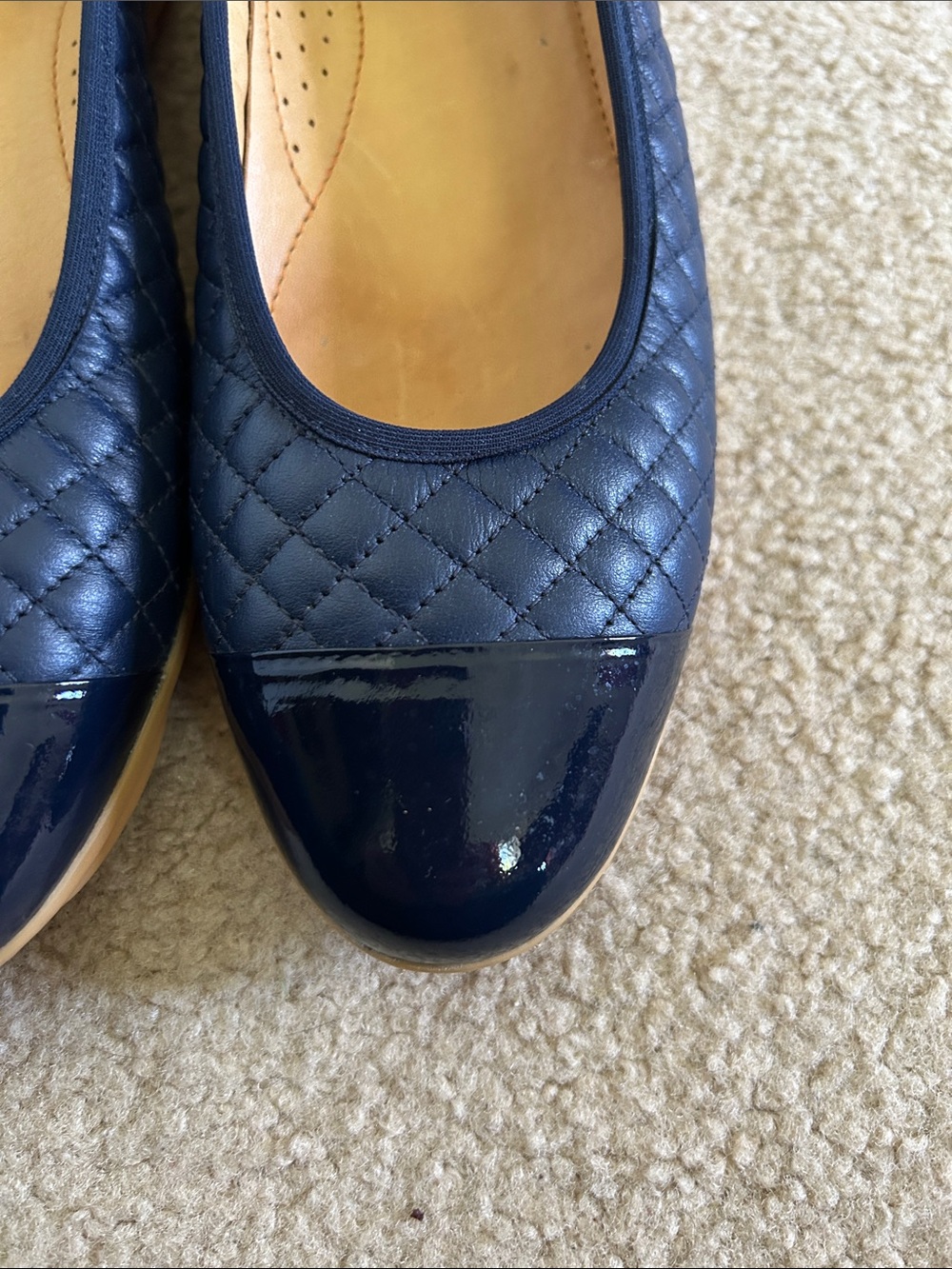 Royal Albartross Navy Quilted Leather Ballet Flats sz 9 - Picture 3 of 9